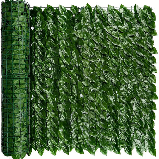 Gard artificial verde cu frunze, 300x100cm