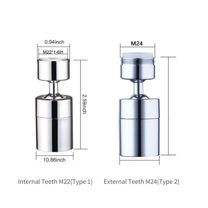 1+1  Gratuit Aerator robinet pivotant, Rotire 360°, Argintiu