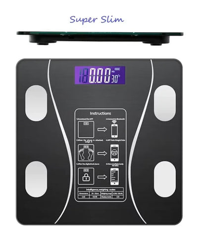 Cantar Bluetooth cu analiza corporala, display LED, sticla
