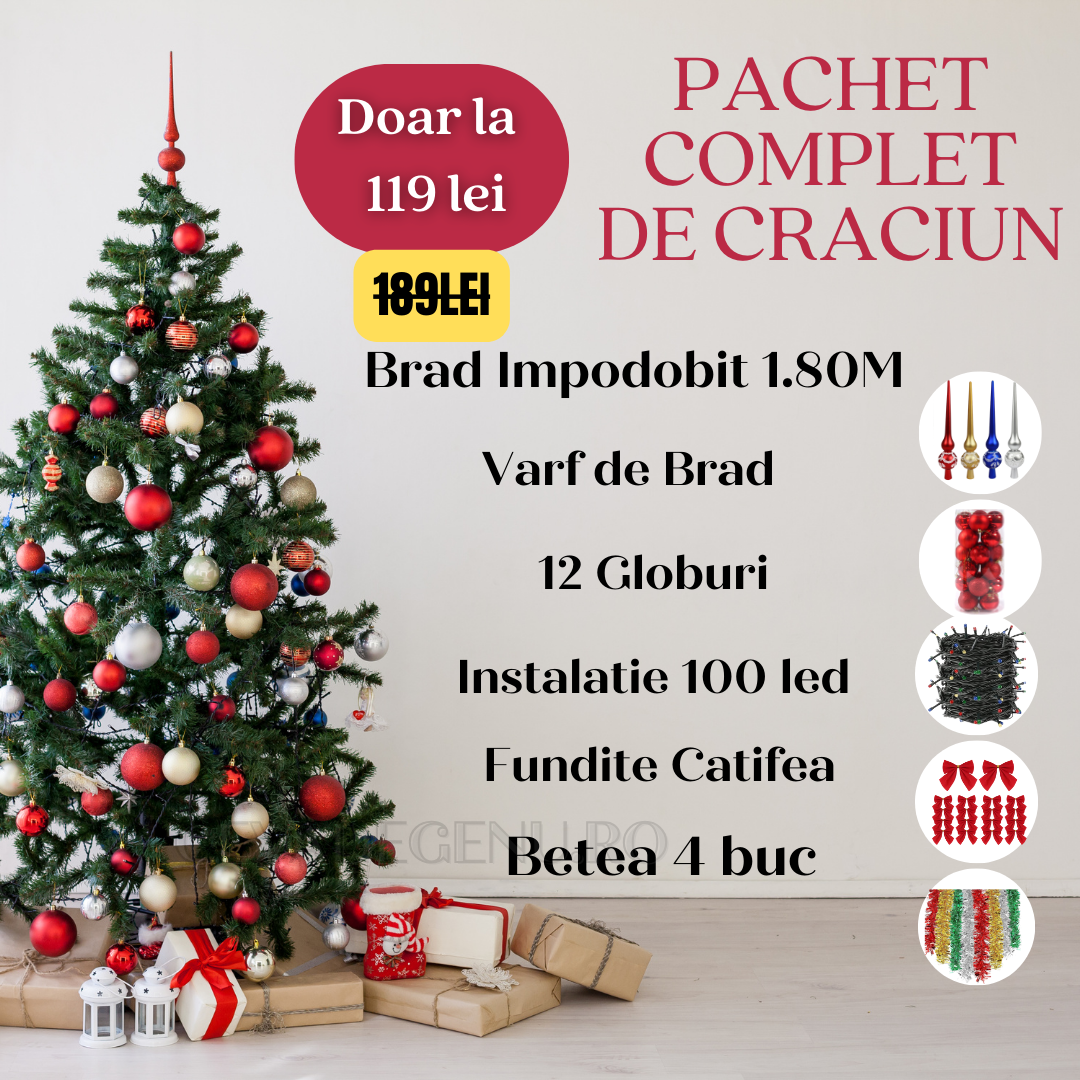 Pachet Complet de Sărbători – Decor Premium de Crăciun