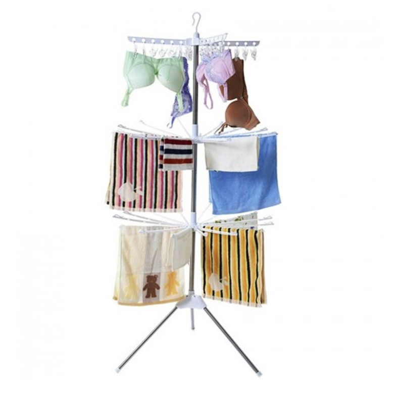 Uscator de rufe vertical si pliabil, inaltime 170 cm, 20 cleme, 50 capse, Gri