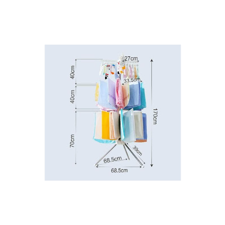 Uscator de rufe vertical si pliabil, inaltime 170 cm, 20 cleme, 50 capse, Gri