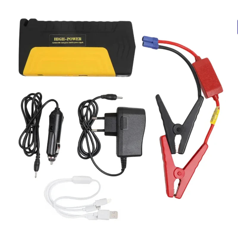 KIT PORNIRE AUTO, MOTO PT BATERIE DESCARCATA, CU POWERBANK, LED, USB (JUMP STARTER, BATERIE EXTERNA)