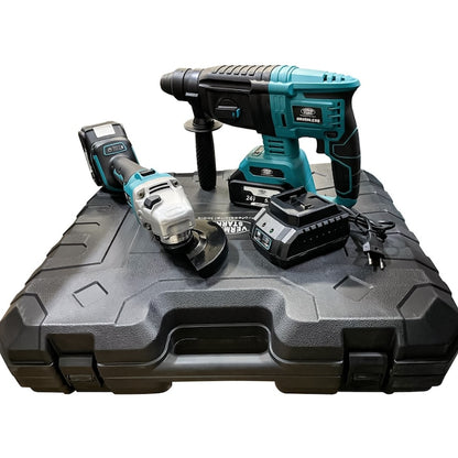 Trusa competa 4 Piese 24V 5AH cu Rotopercutor Bormasina Autofiletanta de impact si Flex