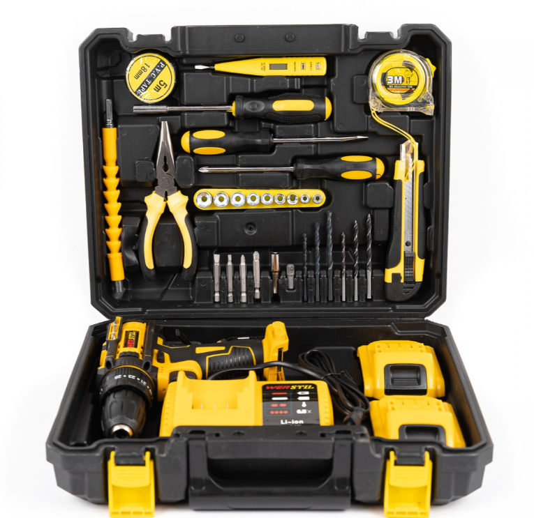 Trusa Bormasina cu 2 Acumulatori 36V 5Ah, Autofiletanta cu Percutie cu 30 de accesorii