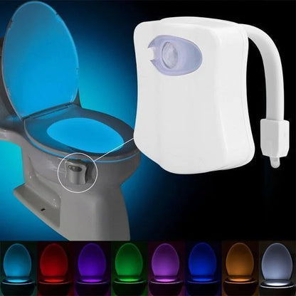 Lampa de veghe pentru toaleta cu LED, senzor de miscare si lumina, 8 culori diferite