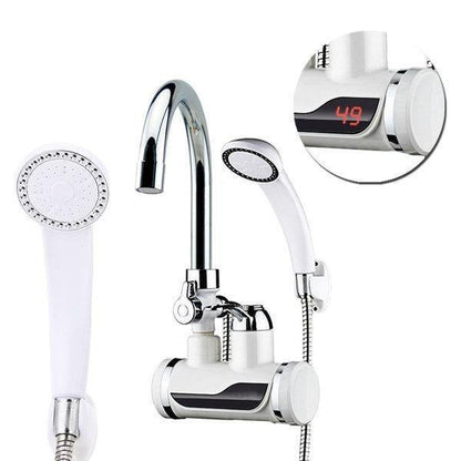 Robinet Electric cu incalzire instantanee + dus, cu afisaj LED si prindere pe perete