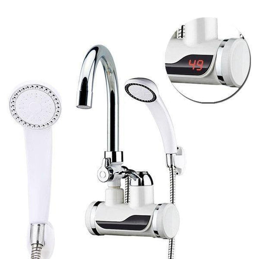 Robinet Electric cu incalzire instantanee + dus, cu afisaj LED si prindere pe perete