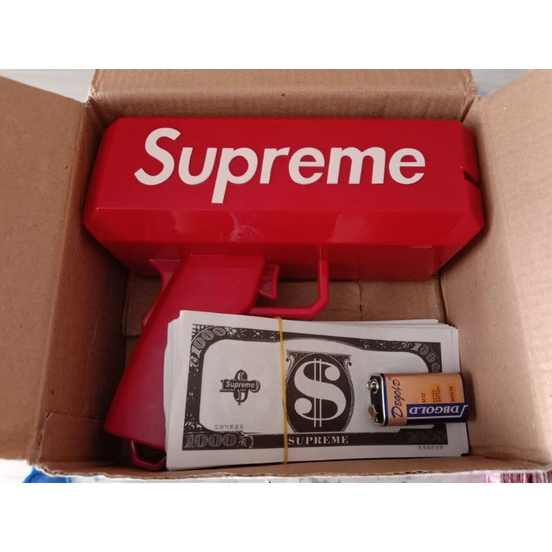 Pistol SUPREME de aruncat bani sau pliante, pentru petreceri si aniversari