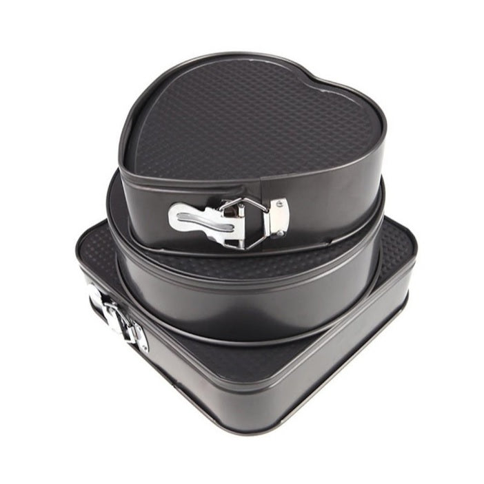 Set 3 forme pentru tort – forma rotunda, partrata si inima