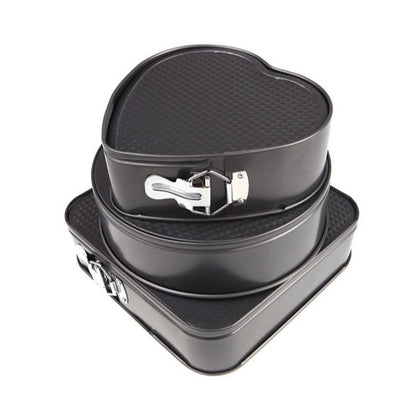 Set 3 forme pentru tort – forma rotunda, partrata si inima