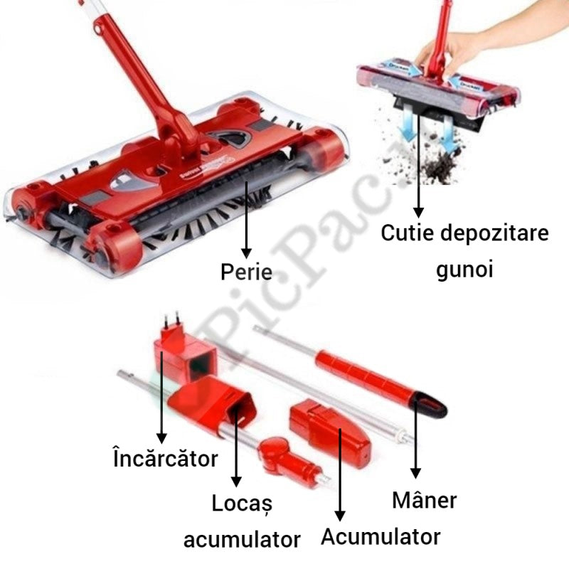 Matura electrica cu rotatie 360 grade si acumulator reincarcabil Swivel Sweeper G6