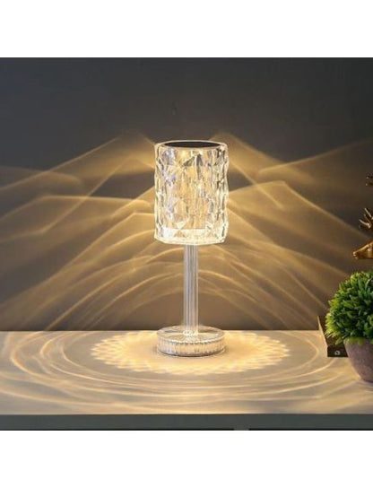 Lampa de masa 3D touch cu dimmer, lumina calda si rece cristal, lampa incarcare usb, Elastix
