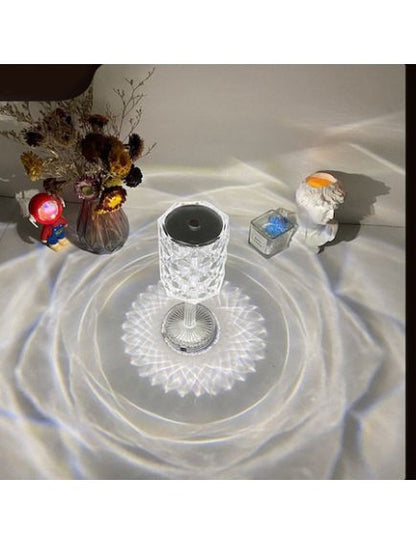 Lampa de masa 3D touch cu dimmer, lumina calda si rece cristal, lampa incarcare usb, Elastix