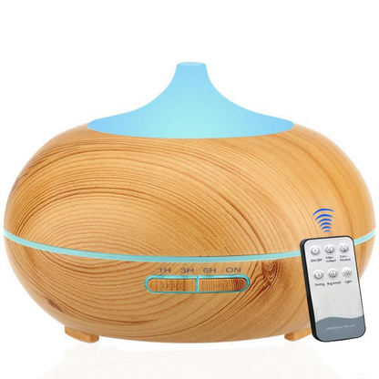 Difuzor De Ulei Esential Reglaj Vapori, 7 Culori LED, 4 Setari De Timp, 550 Ml, Stejar