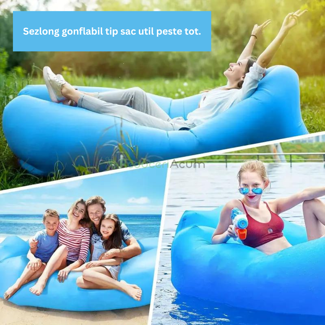 SALTEA GONFLABILA TIP SEZLONG LAZY BAG 1 + 1 GRATUIT