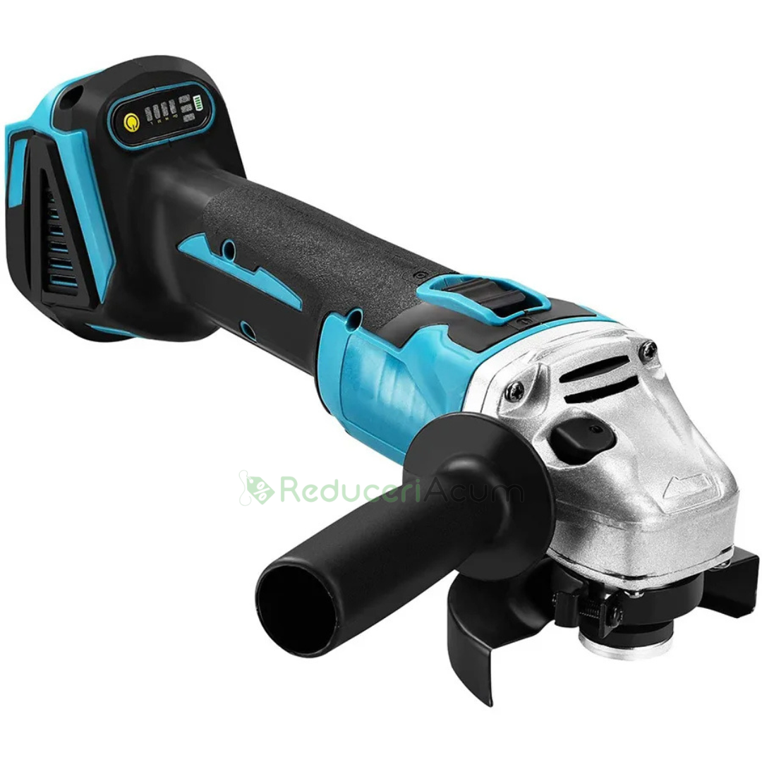 POLIZOR UNGHIULAR , FLEX CU ACUMULATOR , LEICH MANN , 2 ACUMULATORI 128 V 6 AH , 12.000 RPM , XGT, GALBEN