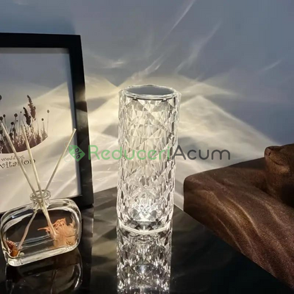 Lampa ambientala Cristal LED, Crystal Diamond RGB 16 culori, control Touch, acumulator 1500mah - 12 ore de utilizare, incarcare USB-C