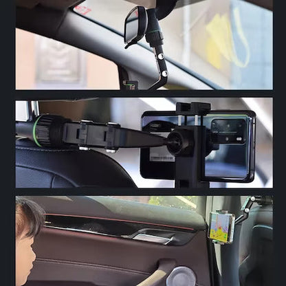 Suport Auto pentru Telefon, Prindere la Oglinda, Rotire 360 grade, Universal, Negru